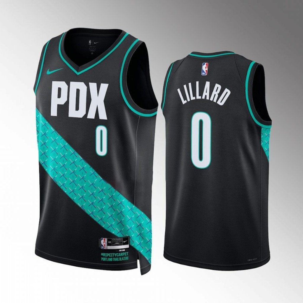 Portland Trail Blazers Damian Lillard Black 2022-23 City Jersey